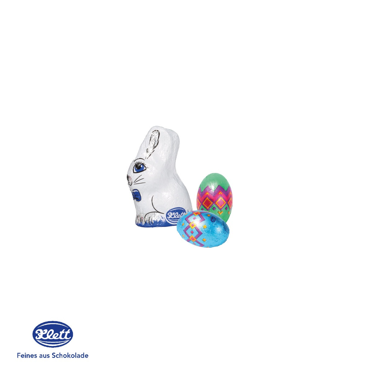 Zwei Schokoladeneier und ein Osterhase von Klett im Ostergras
