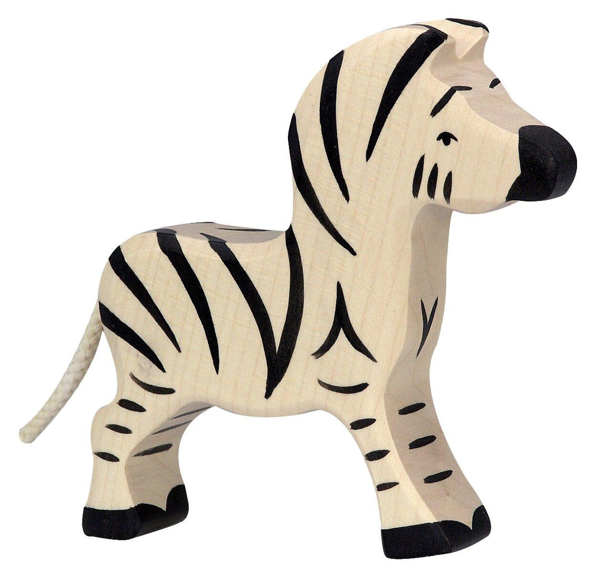 Kleines Zebra Holzfigur von HOLZTIGER für Kita und Messe – Ansicht