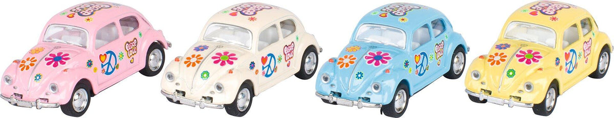 Kleinwagen VW Käfer 1967 mit Peace Druck im Maßstab 1:64