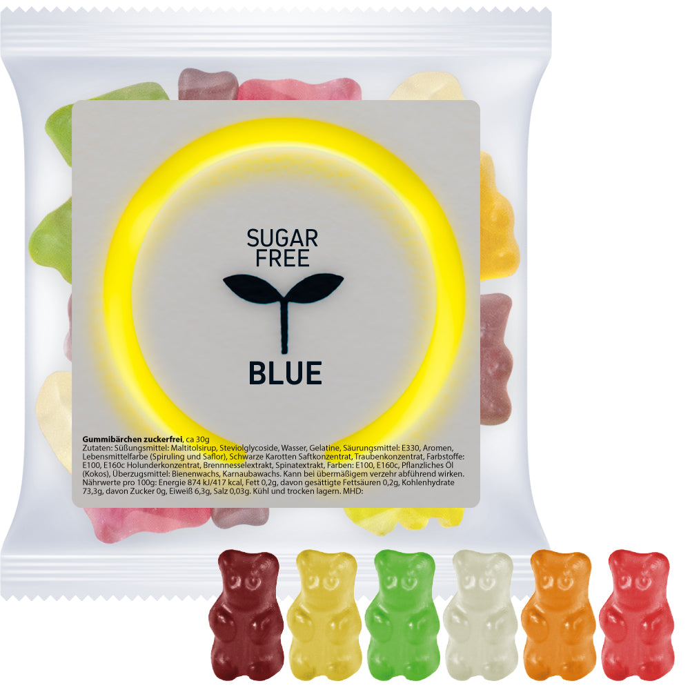 Knabbermischung in der Maxi Tüte mit Etikett – Gummibärchen zuckerfrei, ca. 30 g