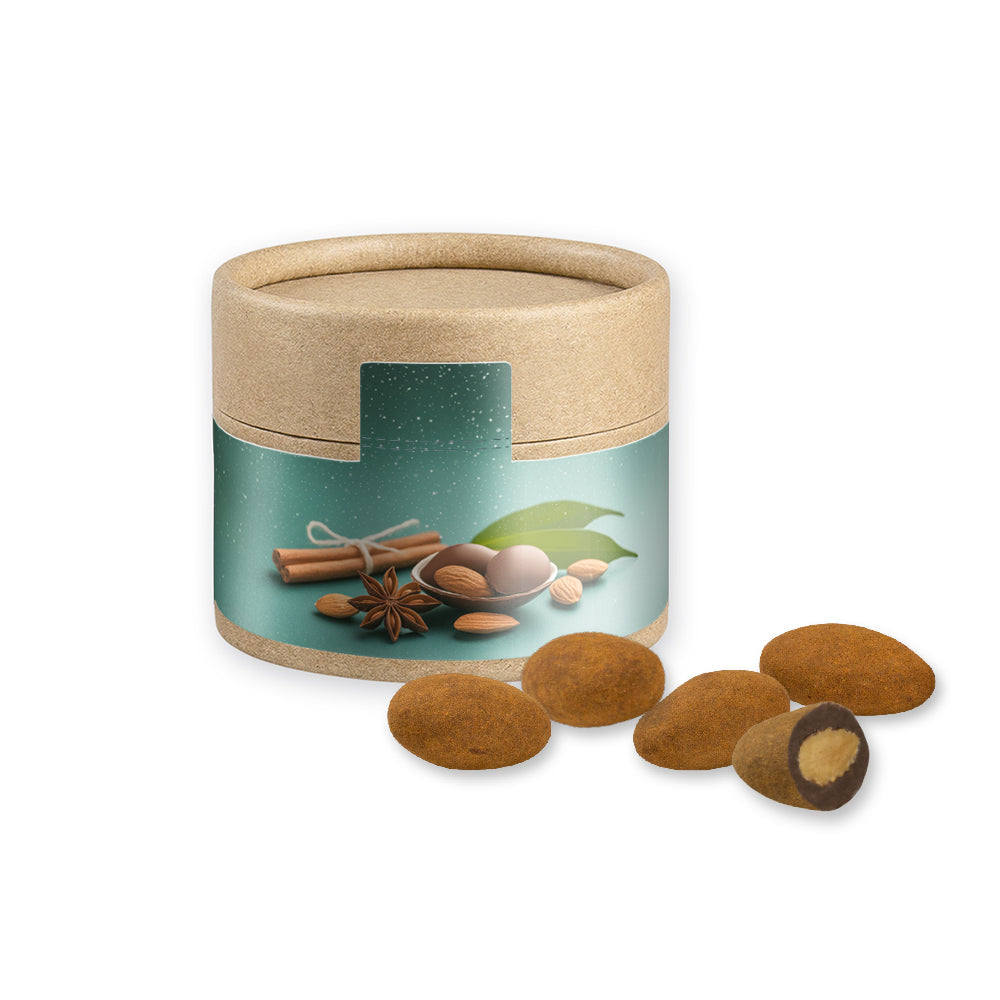 Knusperkugeln und Mandeln in der Mini Dose – Schokomandeln mit Zimt, ca. 40 g