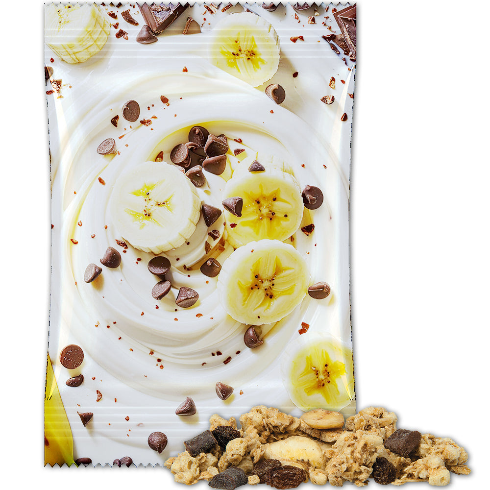Knuspermüsli in der Maxi Tüte – Müsli Knusper Banane Schoko, ca. 60 g