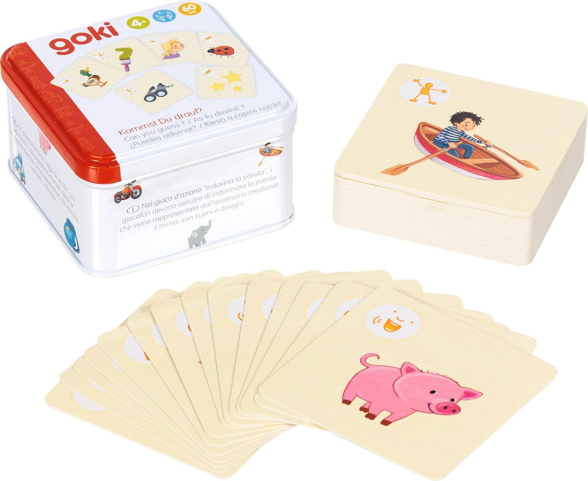 Kommst Du drauf Aktionsspiel mit 60 Karten in Metallbox