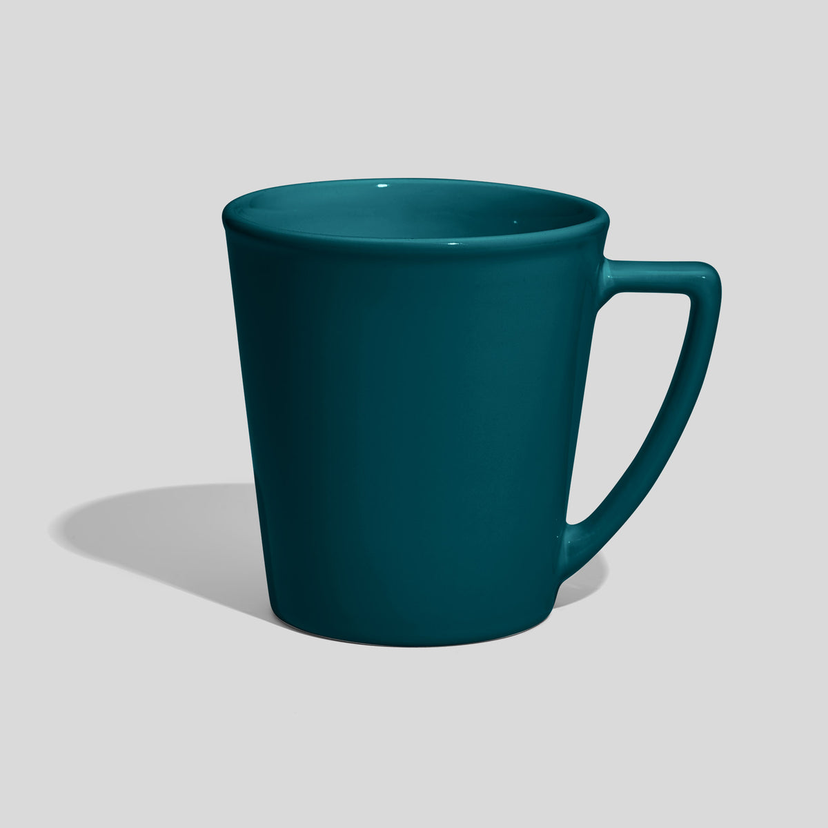 Konische Kaffeetasse 460 ml mit eckigem Henkel – Petrol