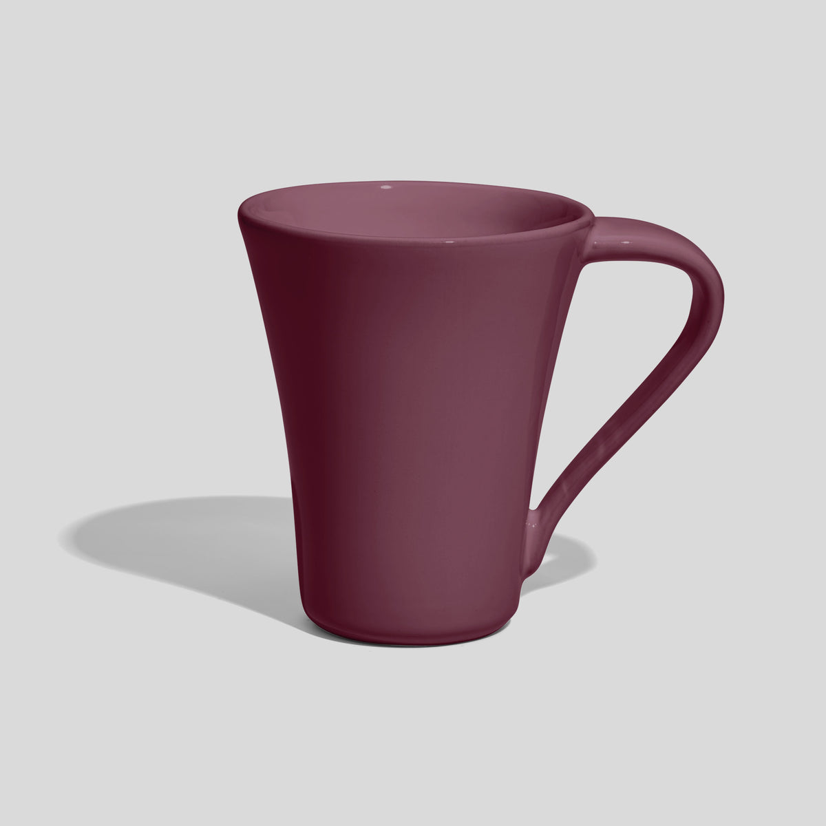 Konische Keramiktasse 250 ml mit schwingendem Henkel – Mauve