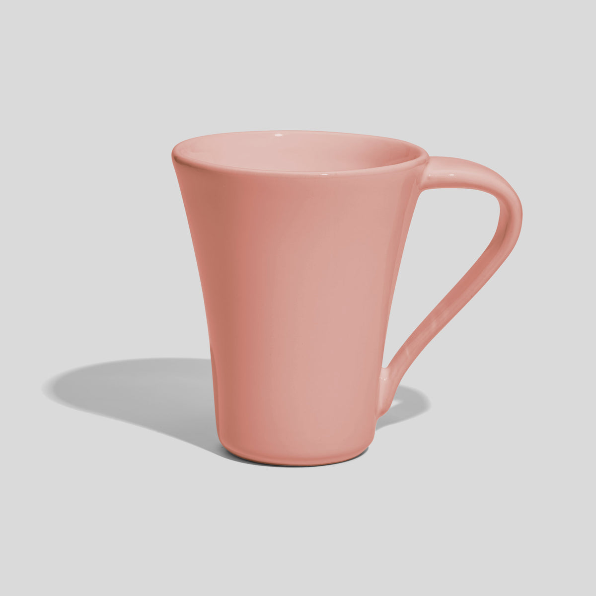 Konische Keramiktasse 250 ml mit schwingendem Henkel – Rosa
