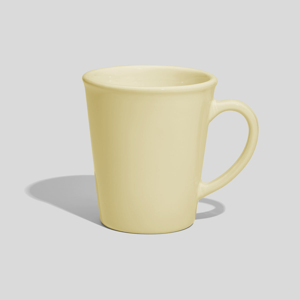 Konische Keramiktasse 280 ml mit Bogenhenkel – Ecru