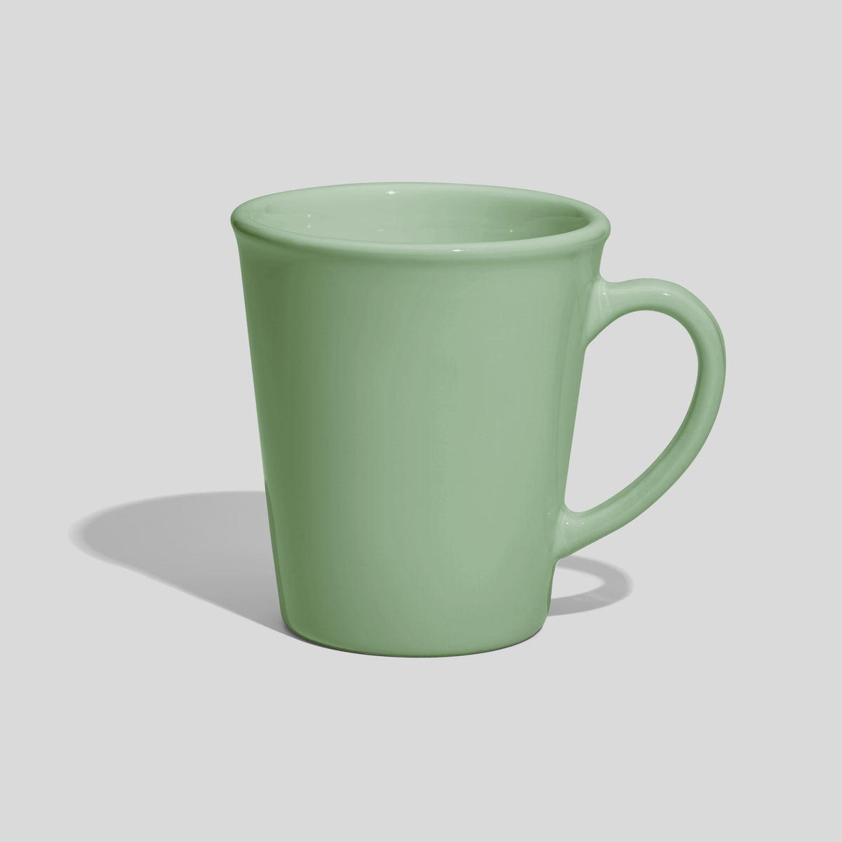 Konische Keramiktasse 280 ml mit Bogenhenkel – Mintgrün
