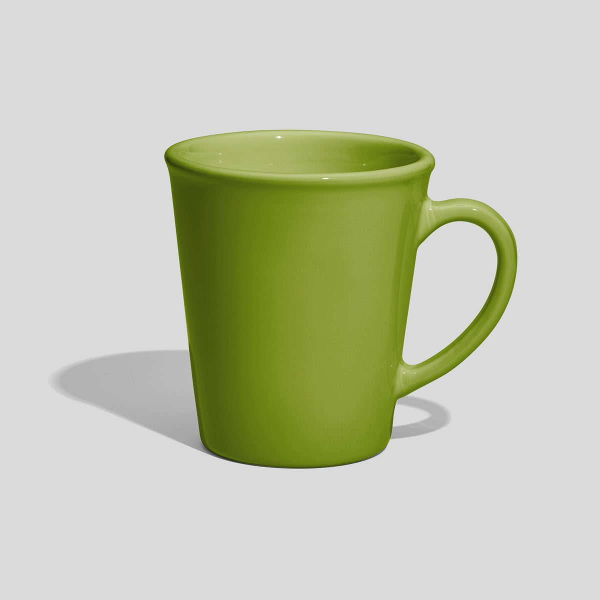 Konische Keramiktasse 280 ml mit Bogenhenkel – Olivgrün
