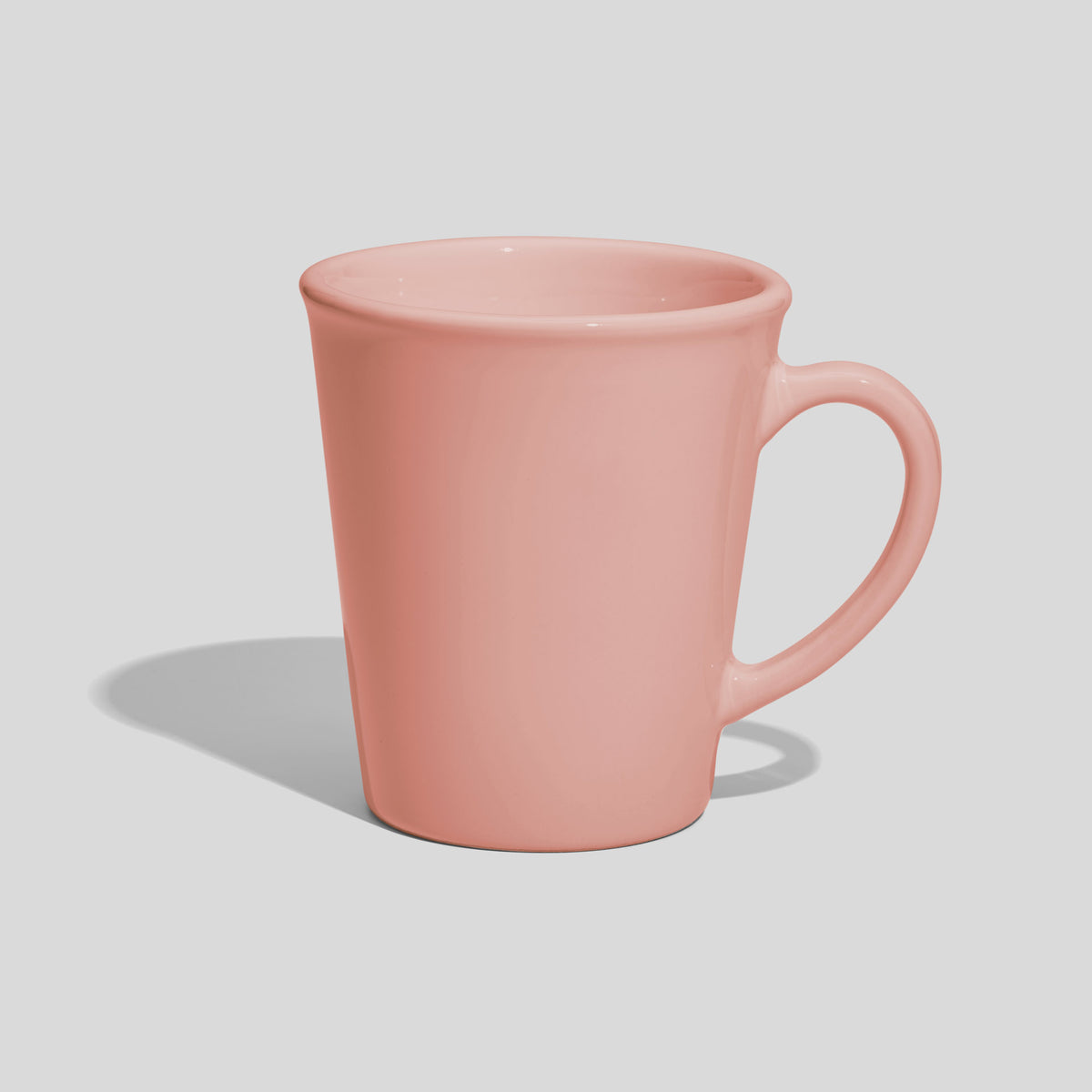 Konische Keramiktasse 280 ml mit Bogenhenkel – Rosa