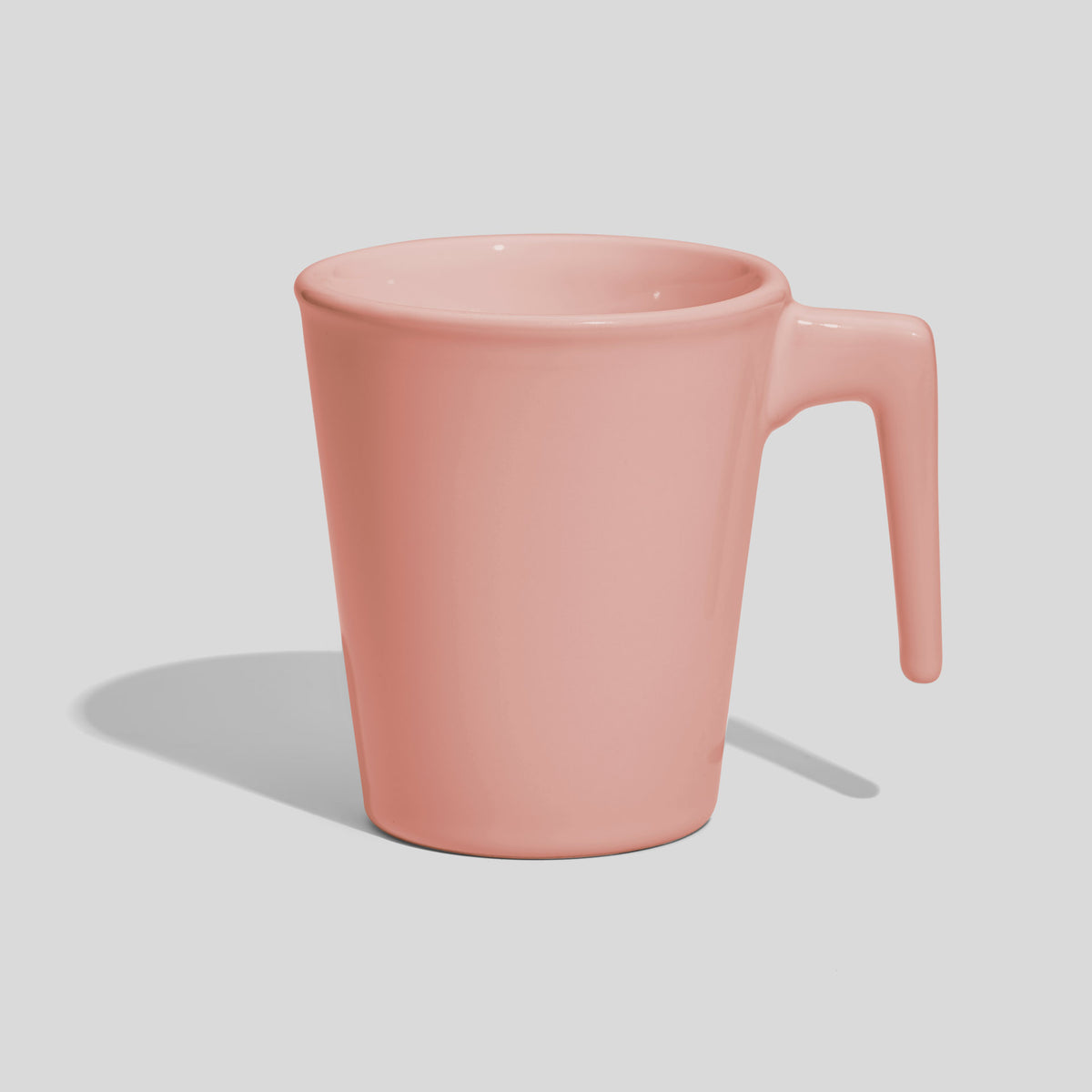 Konische Keramiktasse 280 ml mit offenem Griff – Rosa