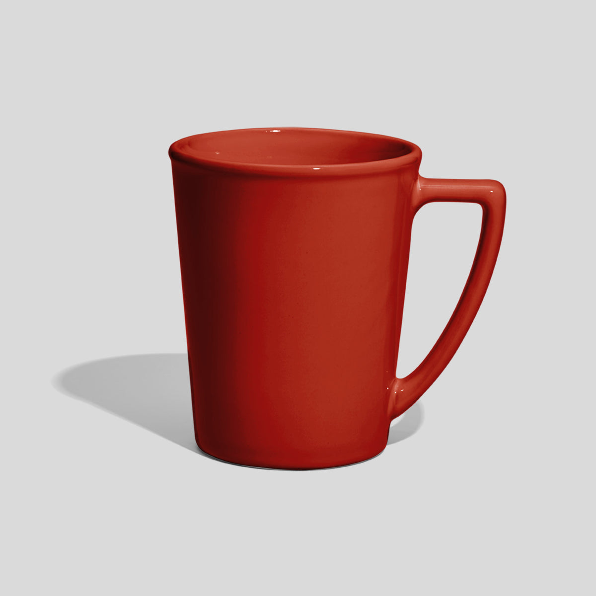 Konische Keramiktasse 280 ml mit Winkelhenkel – Rot