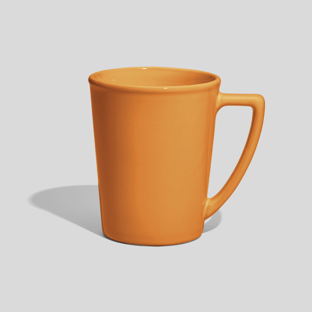 Konische Keramiktasse 280 ml mit Winkelhenkel – Senfgelb