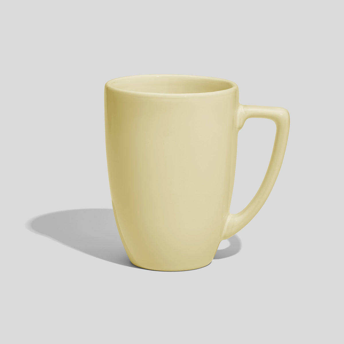 Konische Keramiktasse 330 ml mit eckigem Henkel – Ecru