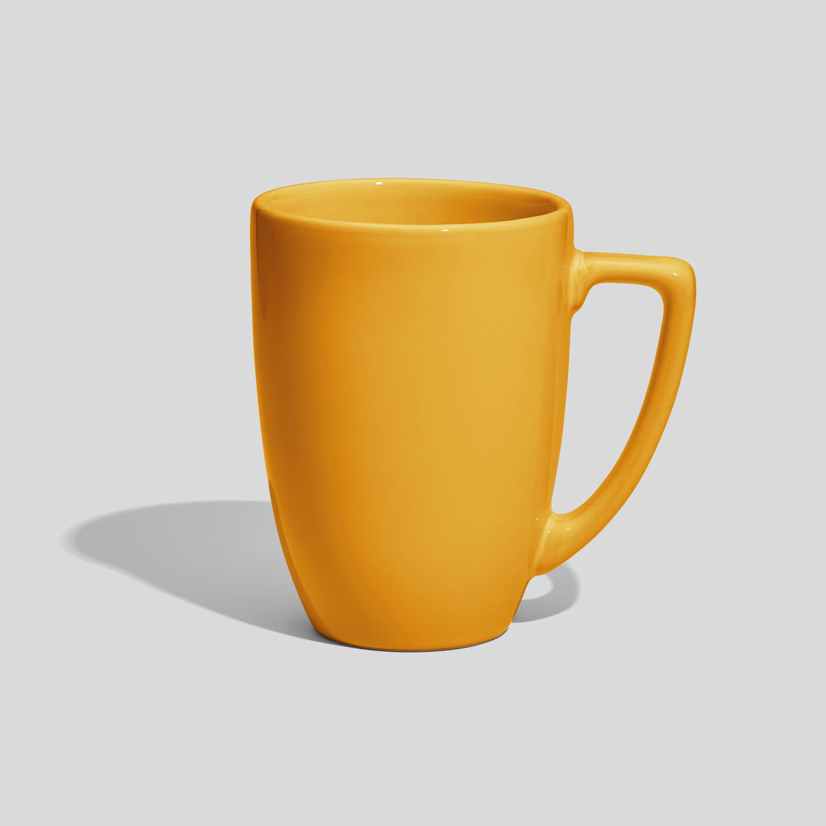 Konische Keramiktasse 330 ml mit eckigem Henkel – Gelb