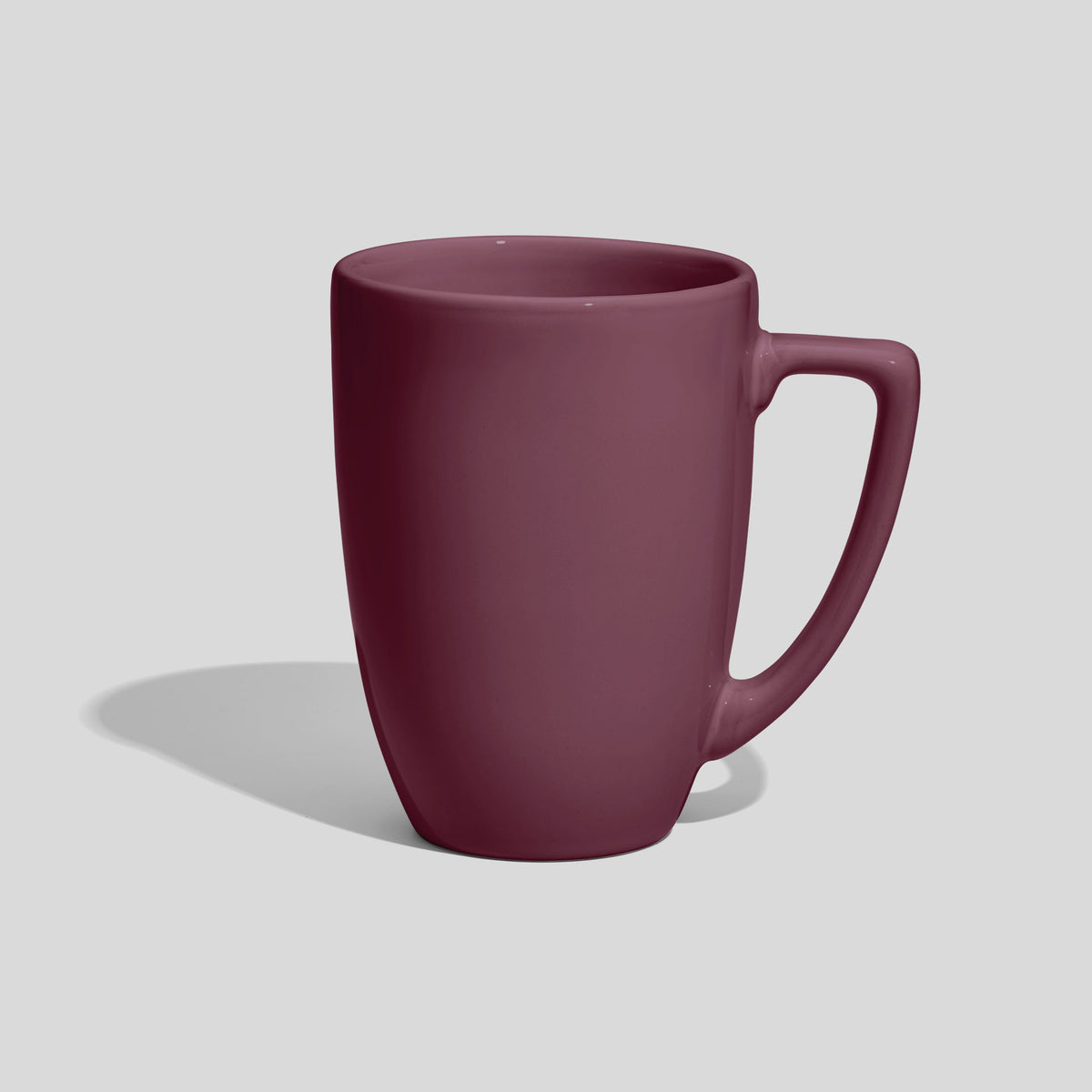 Konische Keramiktasse 330 ml mit eckigem Henkel – Mauve