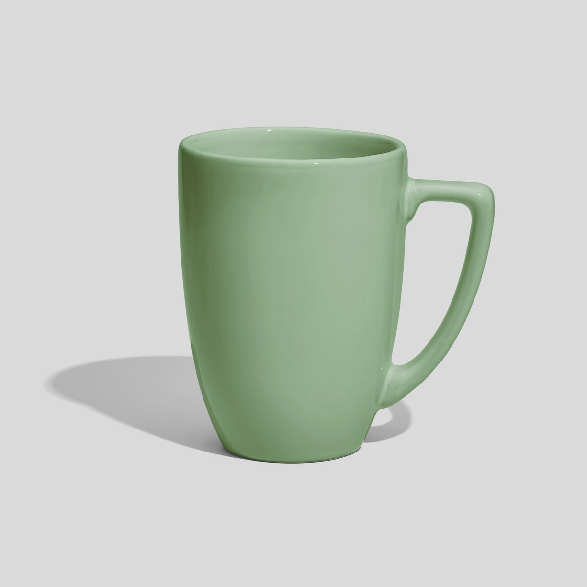 Konische Keramiktasse 330 ml mit eckigem Henkel – Mintgrün