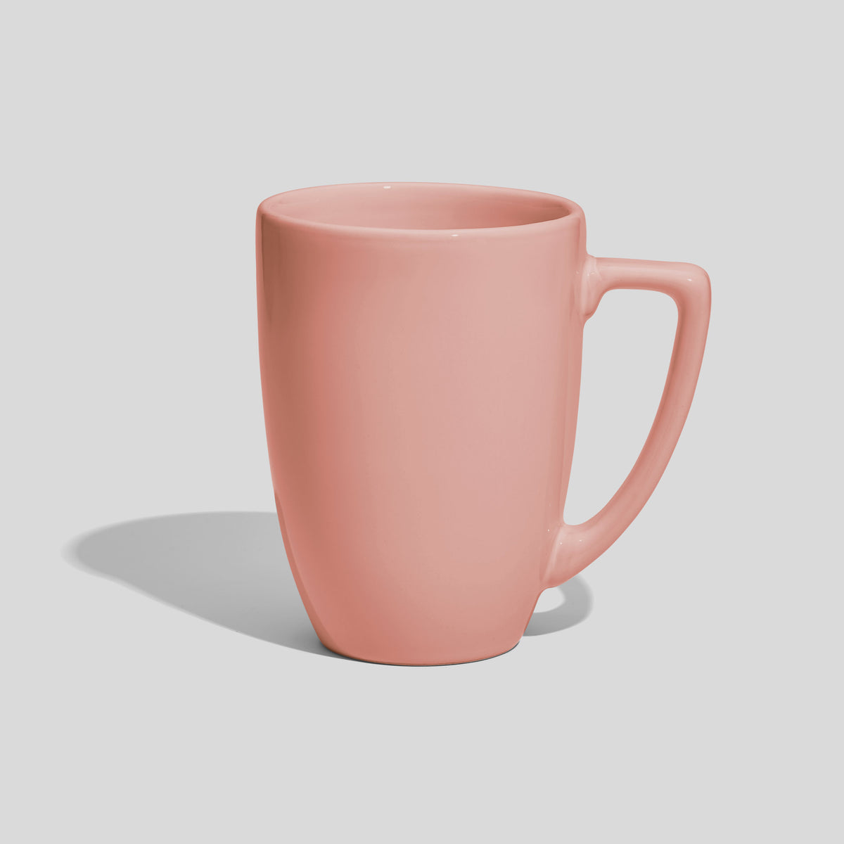 Konische Keramiktasse 330 ml mit eckigem Henkel – Rosa