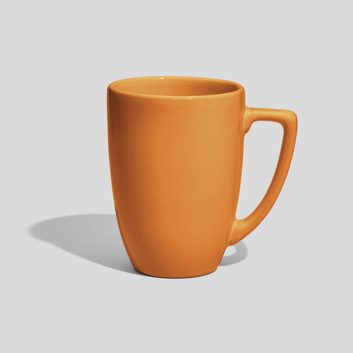 Konische Keramiktasse 330 ml mit eckigem Henkel – Senfgelb