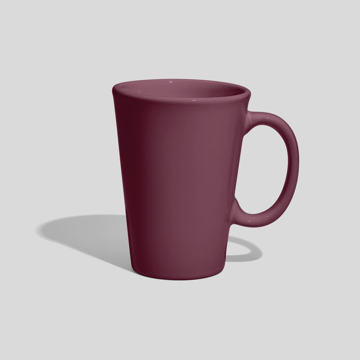 Konische Keramiktasse 380 ml mit ovalem Ringhenkel – Mauve