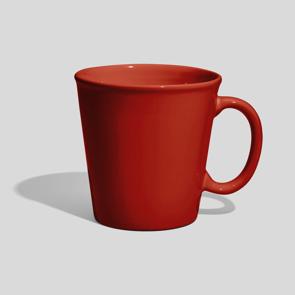 Konische Keramiktasse 600 ml mit großem Ringhenkel – Rot