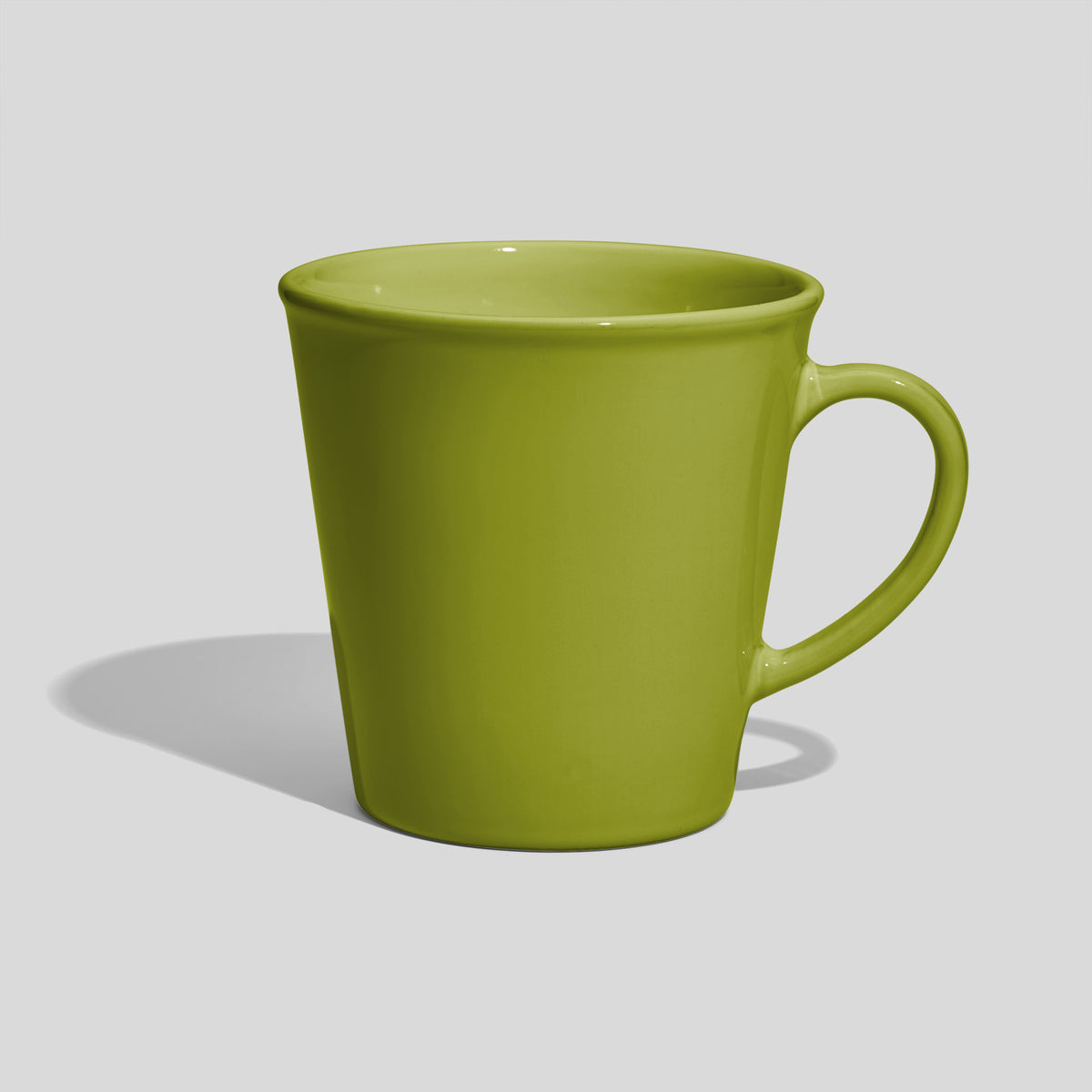 Konische Keramiktasse 600 ml mit weitem Rand – Limettengrün