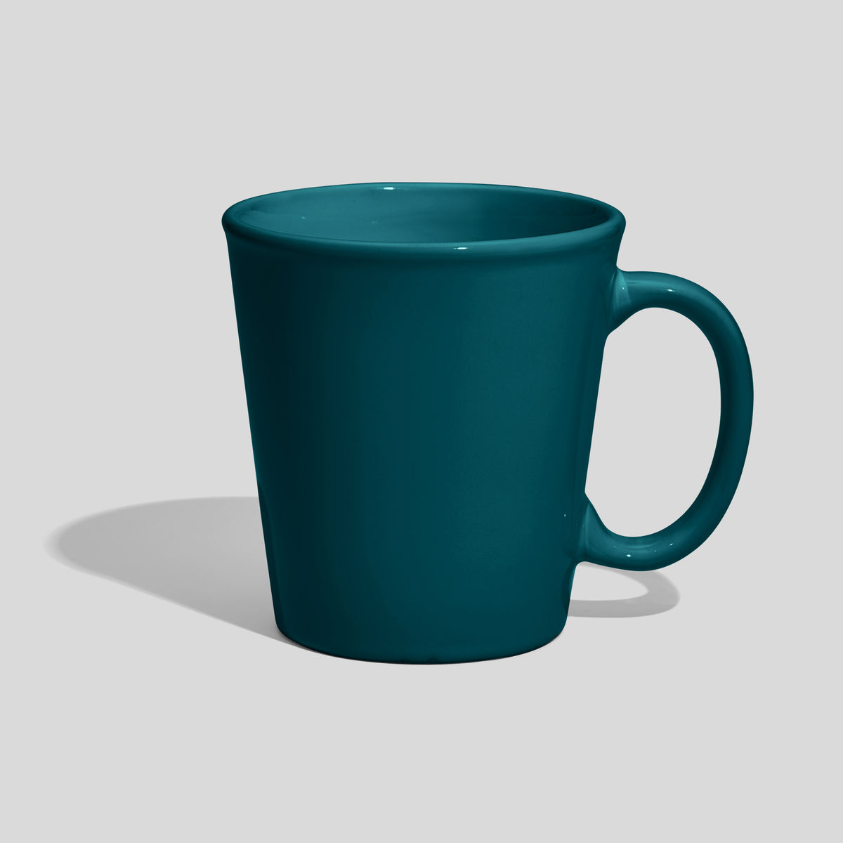 Konischer Kaffeebecher 460 ml mit ovalem Ringhenkel – Petrol