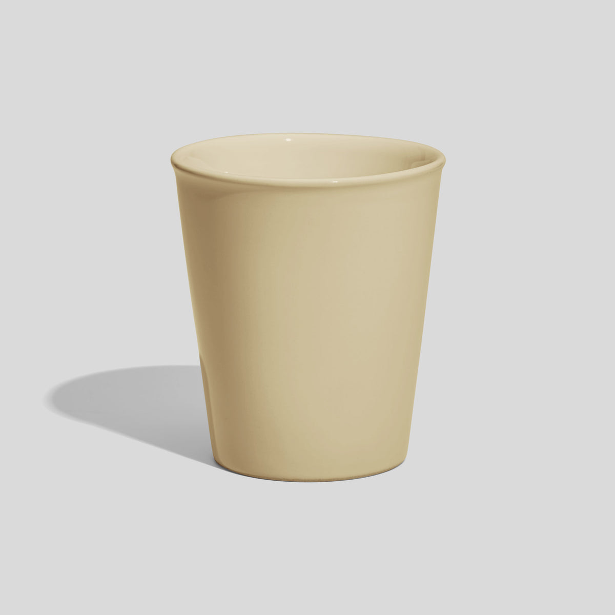 Konischer Keramikbecher 280 ml ohne Henkel – Beige