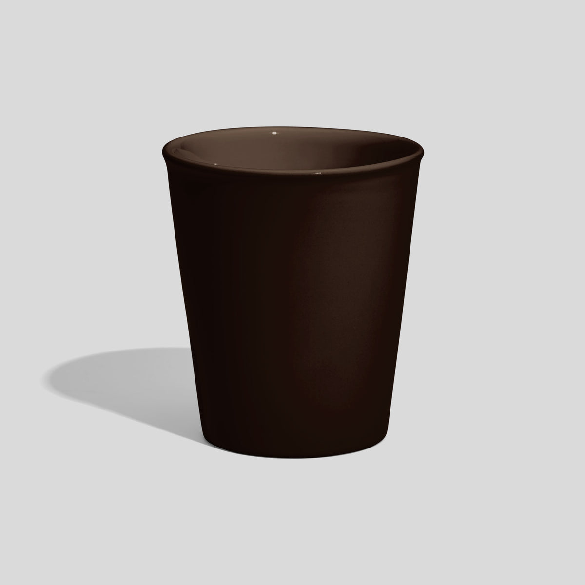 Konischer Keramikbecher 280 ml ohne Henkel – Dunkelbraun