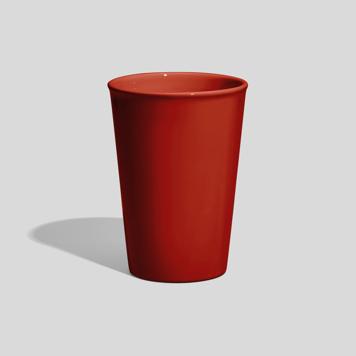 Konischer Keramikbecher 380 ml ohne Henkel – Rot