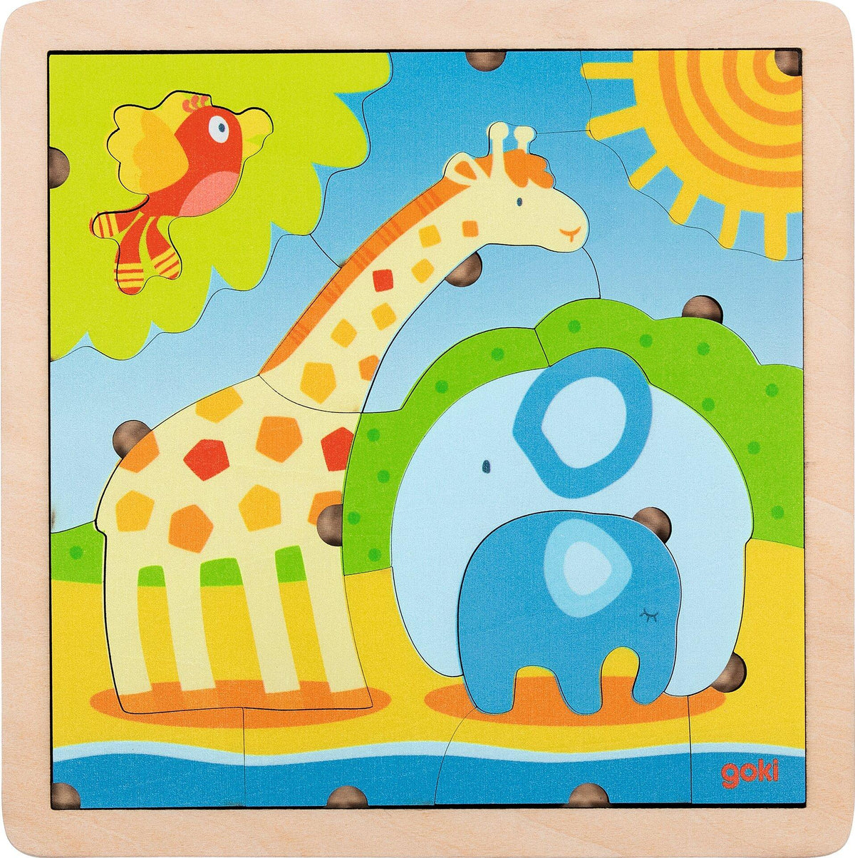 Konturpuzzle aus Holz mit Bauernhof, Meer, Stadt und Zoo – Weitere Ansicht