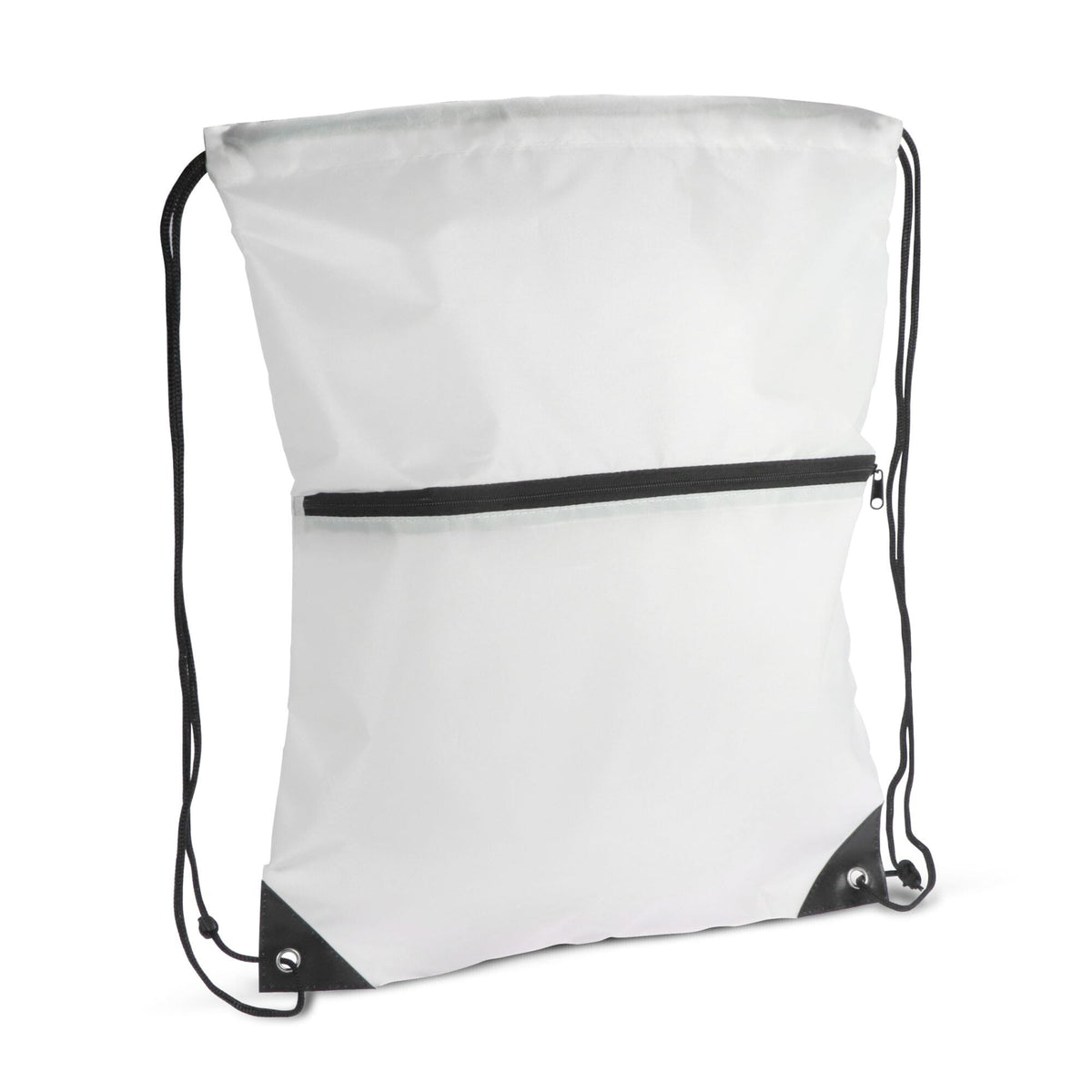 Kordelzugtasche 210T PET mit Reißverschluss