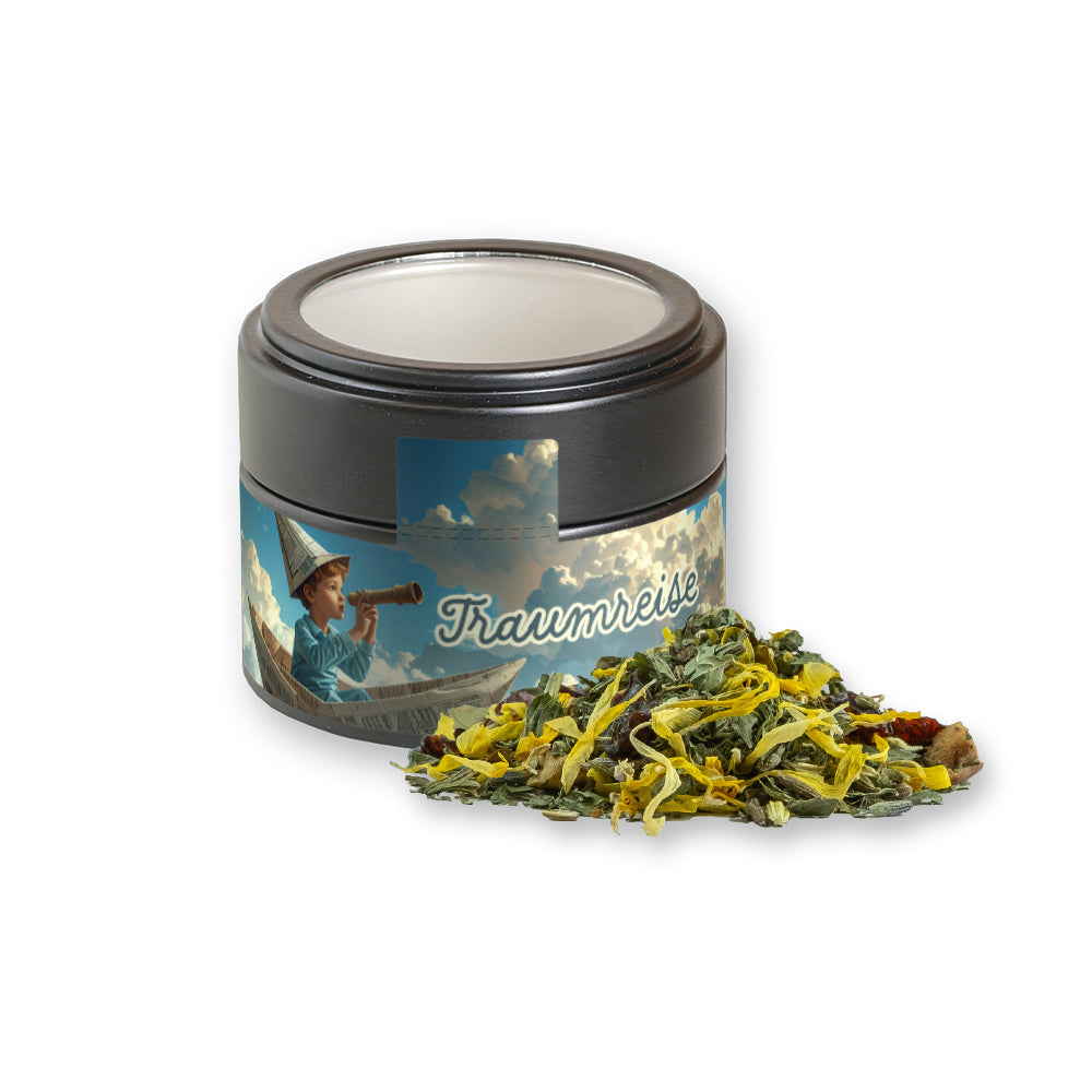 Kräutertee in der schwarzen Metalldose Mini – Kräutertee Lavendel, ca. 15 g