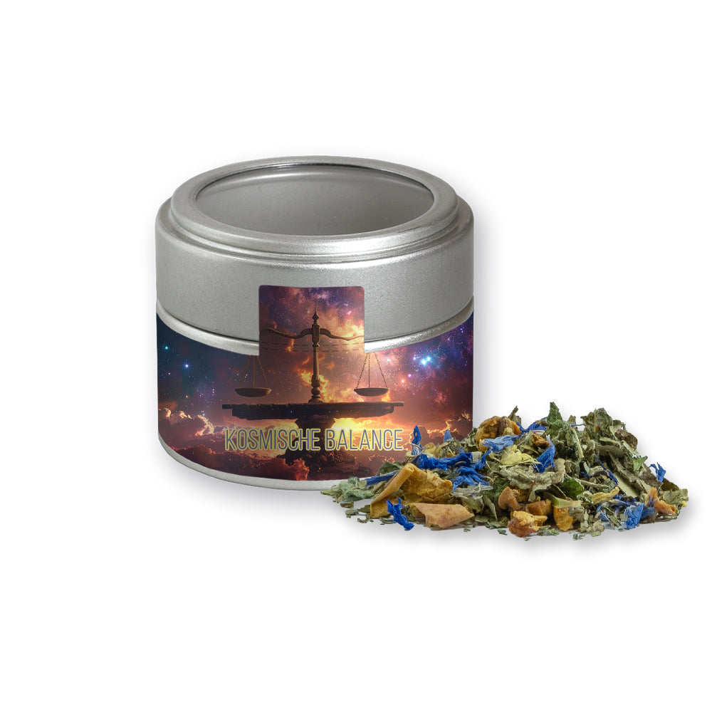 Kräutertee in der silbernen Metalldose Mini – Kräutertee Harmonie, ca. 17 g