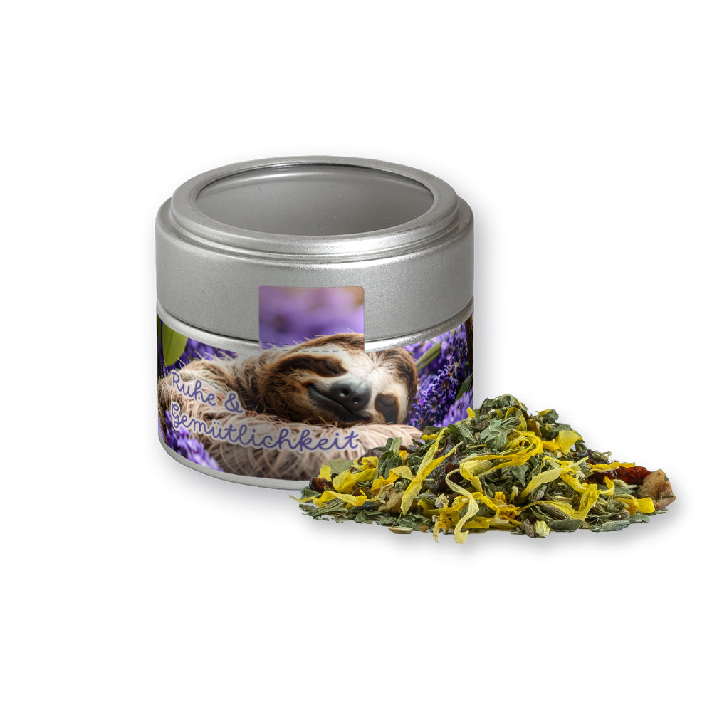 Kräutertee in der silbernen Metalldose Mini – Kräutertee Lavendel, ca. 15 g