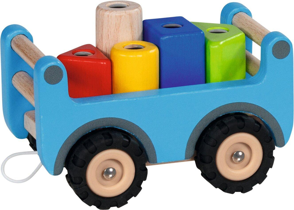 Kranwagen mit Anhänger und fünf Magnetbausteinen – Sechste Ansicht