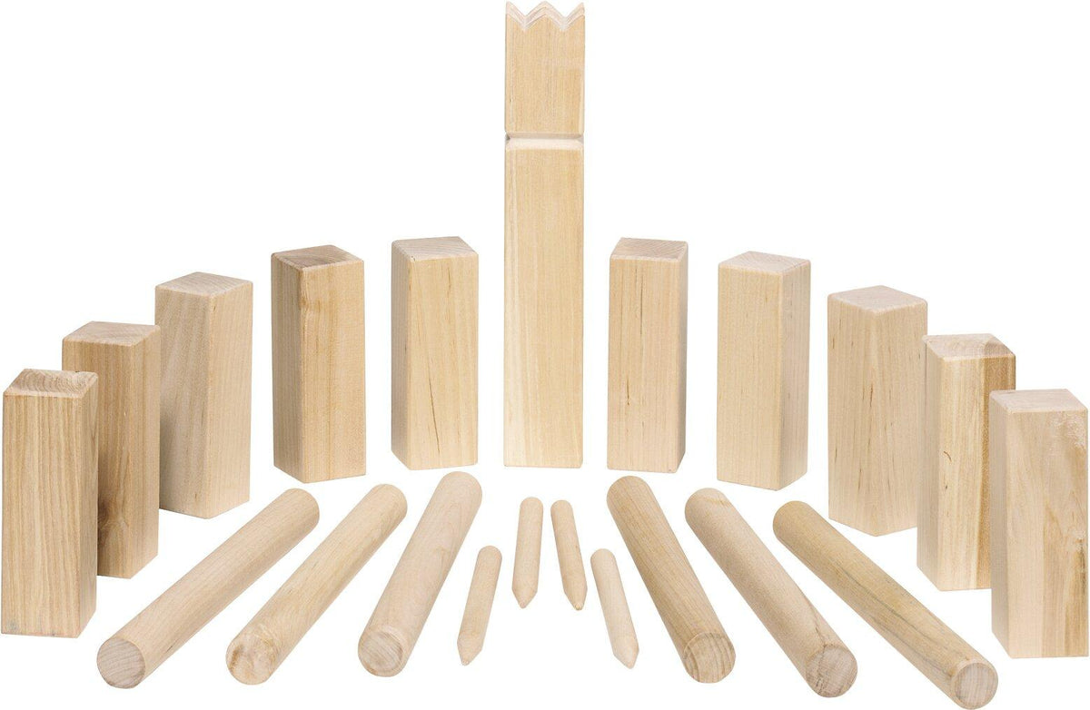 Kubb Wikingerspiel in kleiner Größe mit Baumwollbeutel