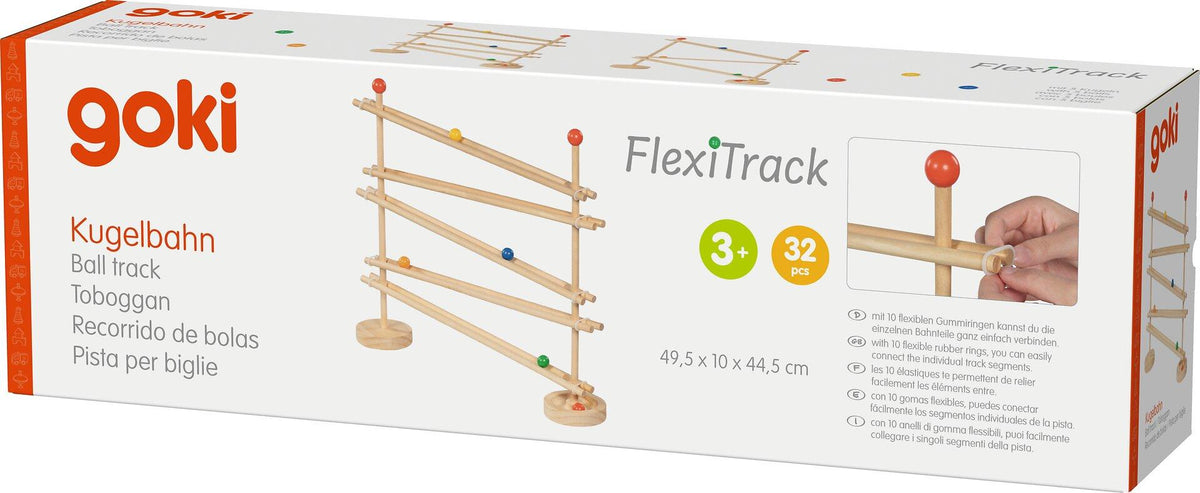 Kugelbahn FlexiTrack aus Holzstäben zum Aufbauen – Siebte Ansicht