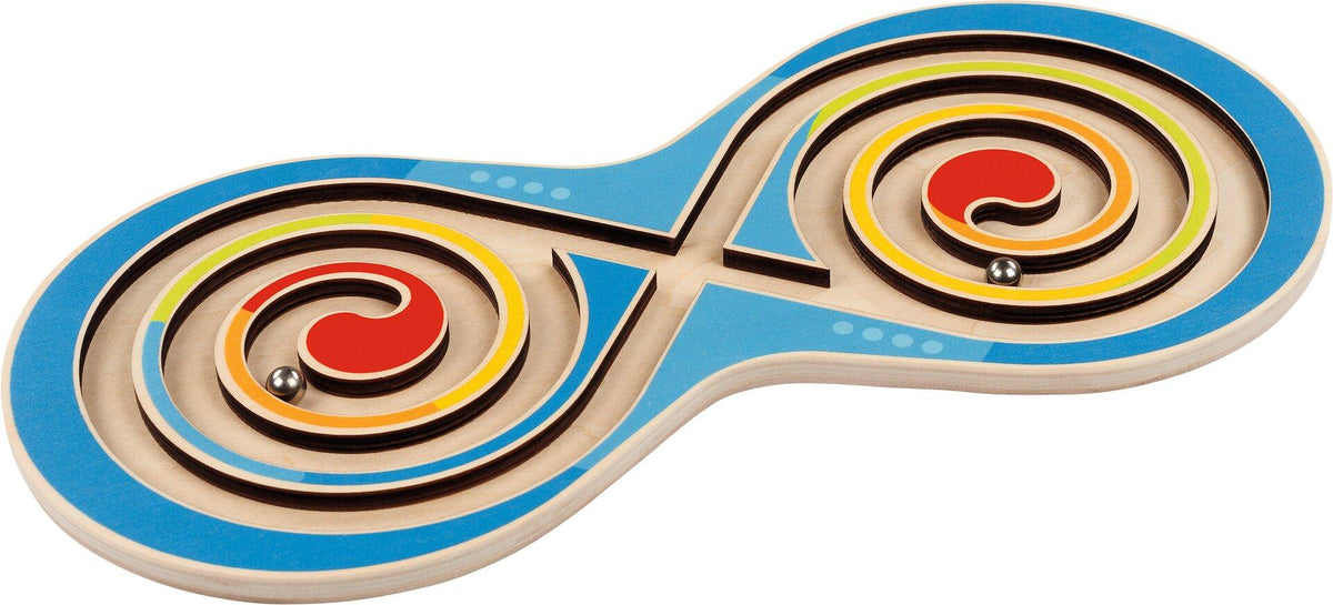 Kugelspiel Motorik Acht in Schleifenform aus Holz – Ansicht