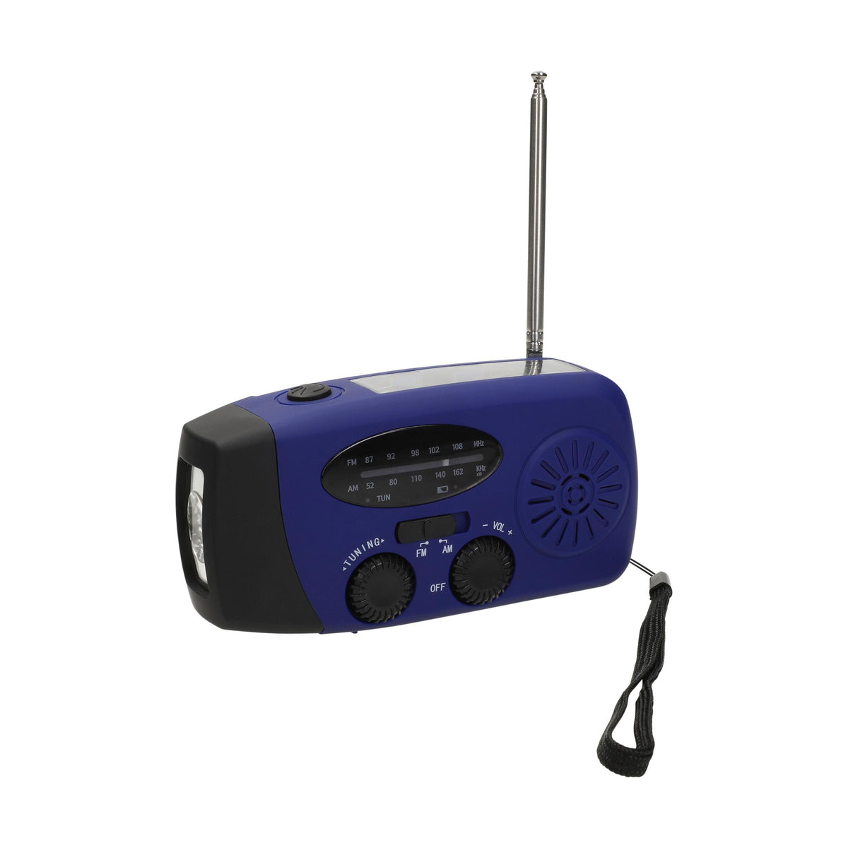 Kurbelradio mit Taschenlampe „Volt“ – Blau
