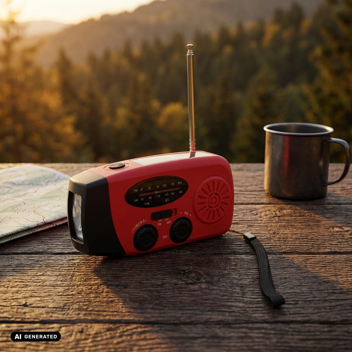 Kurbelradio mit Taschenlampe „Volt“