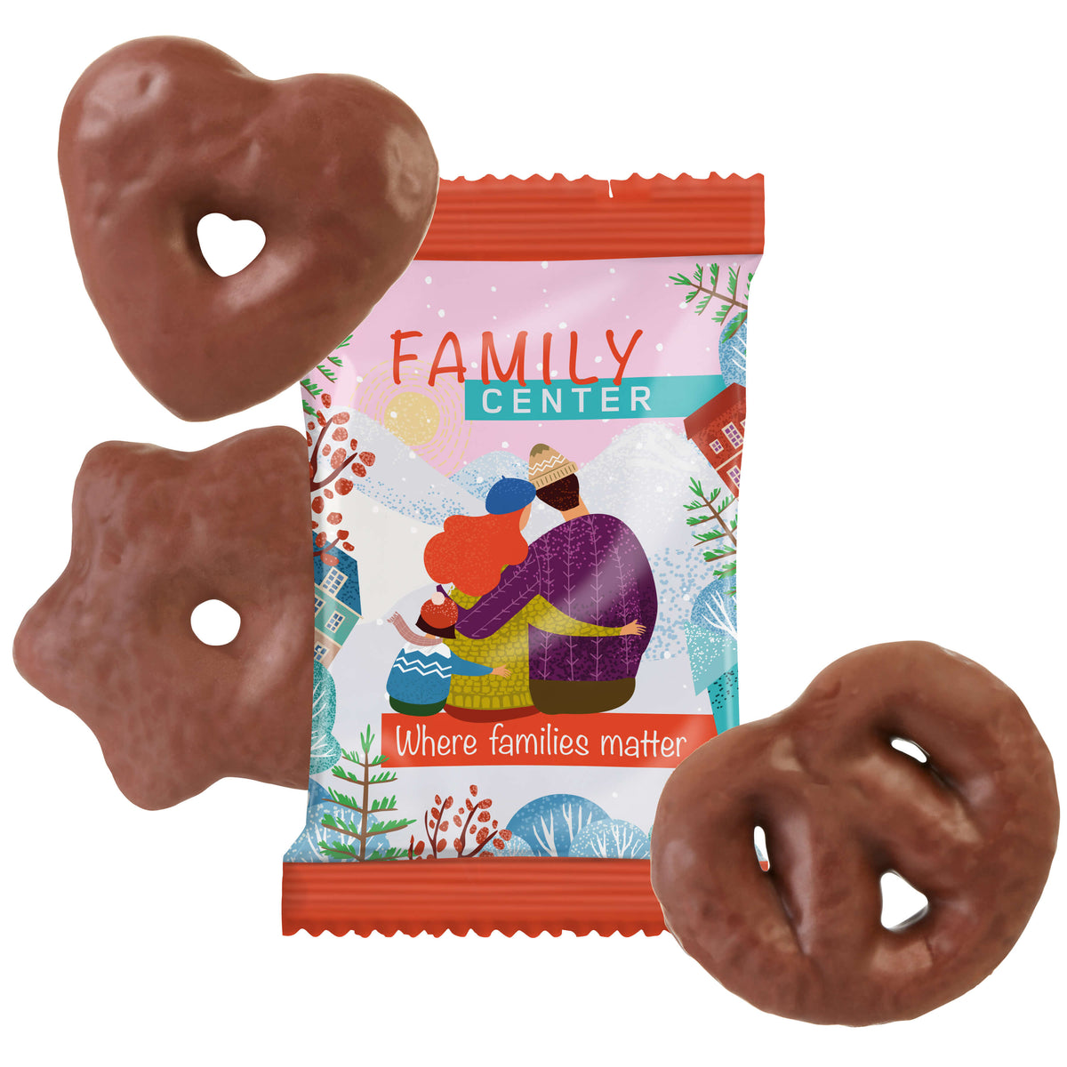 Lambertz Lebkuchen Mix mit Vollmilchschokolade im Werbetütchen