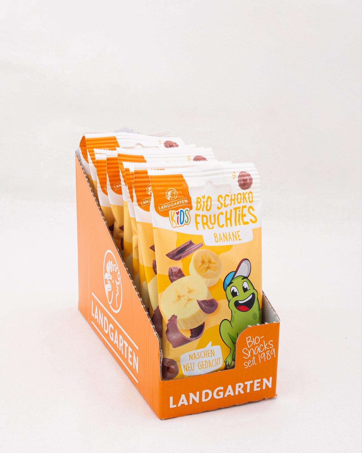 LANDGARTEN Bio KIDS Schoko Fruchties Banane 30 g mit Logo