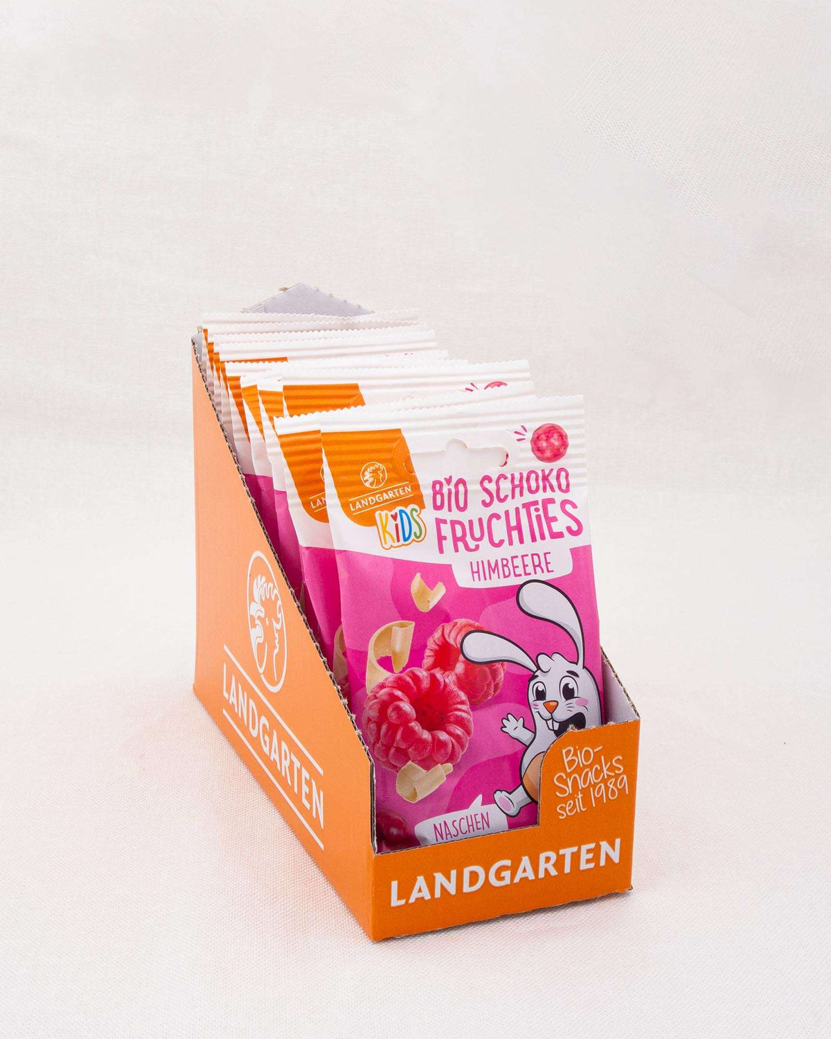 LANDGARTEN Bio KIDS Schoko Fruchties Himbeere 30 g mit Logo