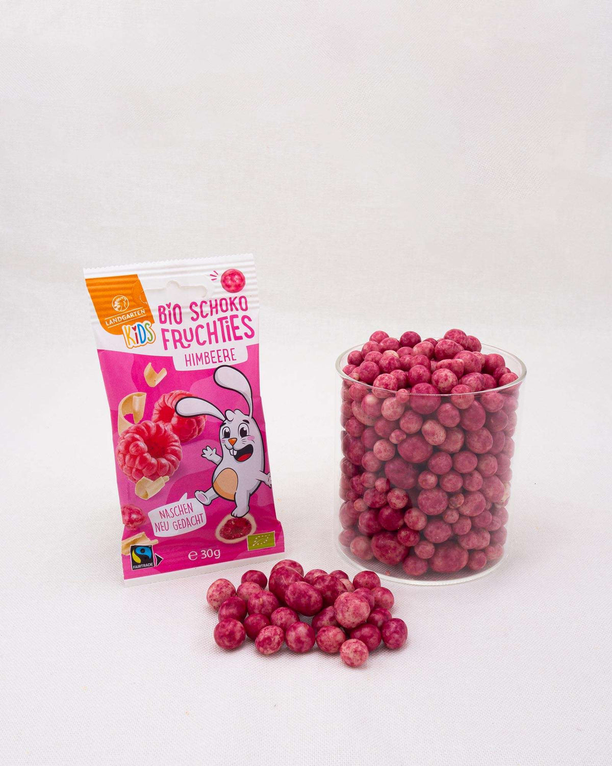 LANDGARTEN Bio KIDS Schoko Fruchties Himbeere 30 g mit Logo