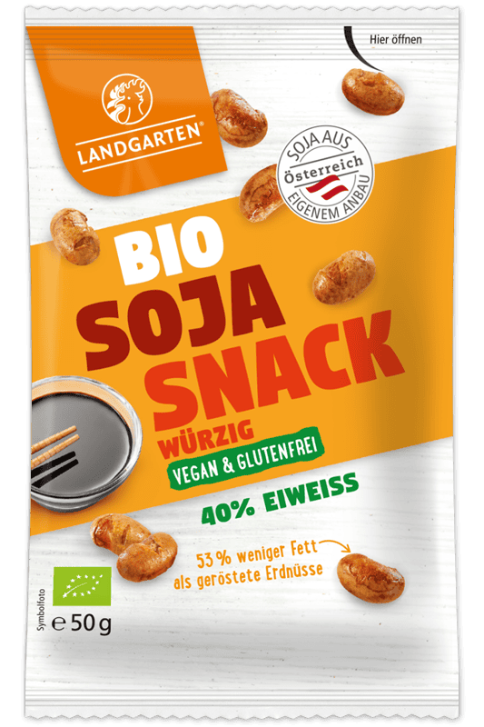 LANDGARTEN Protein Bio Snack würzig 50 g mit Logo Button