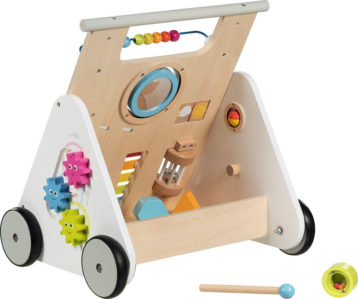Lauflernwagen KiddyCruiser aus Holz mit Xylophon und Spielfeldern – weitere Ansicht