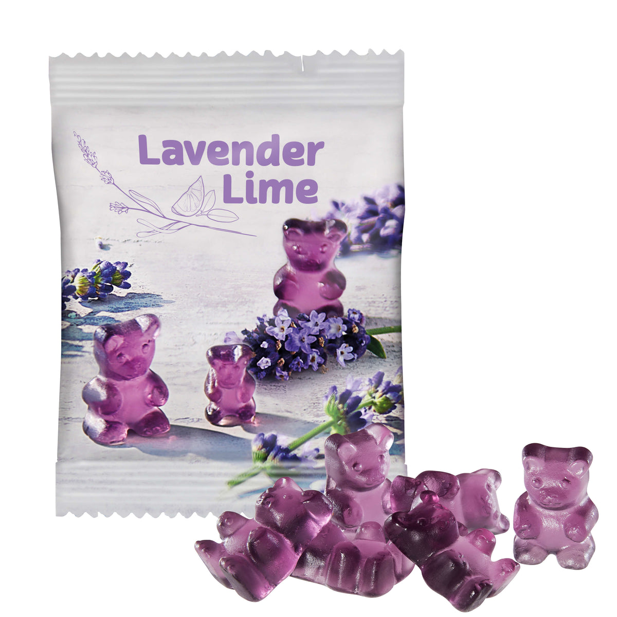 Lavendel Limette XXL Bärchen im Werbetütchen, 20 g