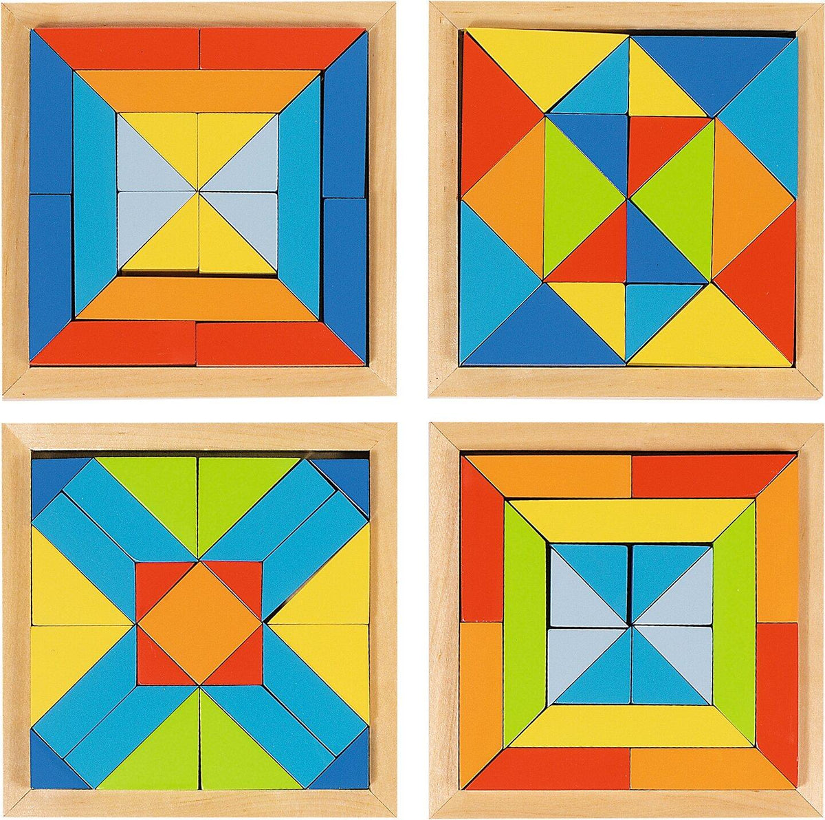Legespiel Formenwelten I mit vier geometrischen Mustern – Ansicht