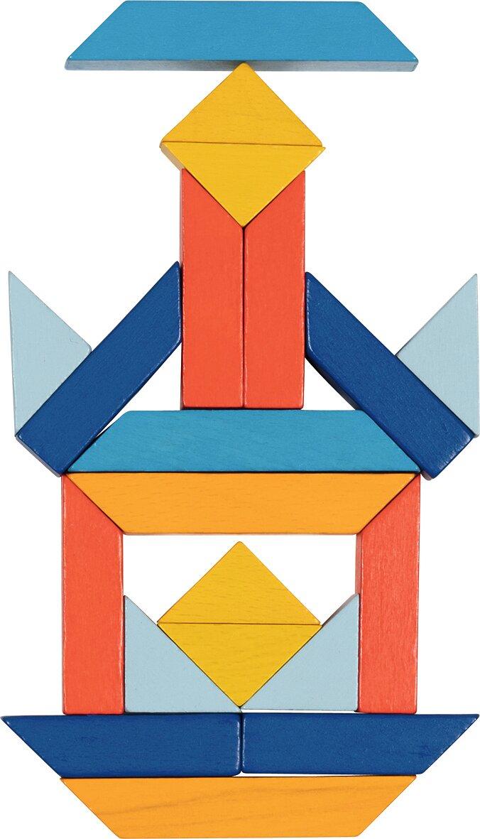 Legespiel Formenwelten I mit vier geometrischen Mustern – Nahaufnahme